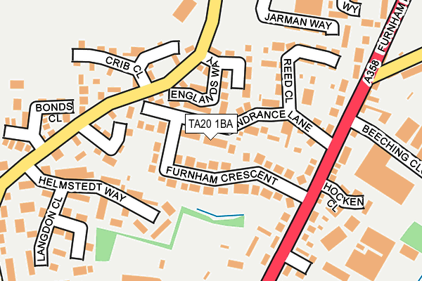 TA20 1BA map - OS OpenMap – Local (Ordnance Survey)