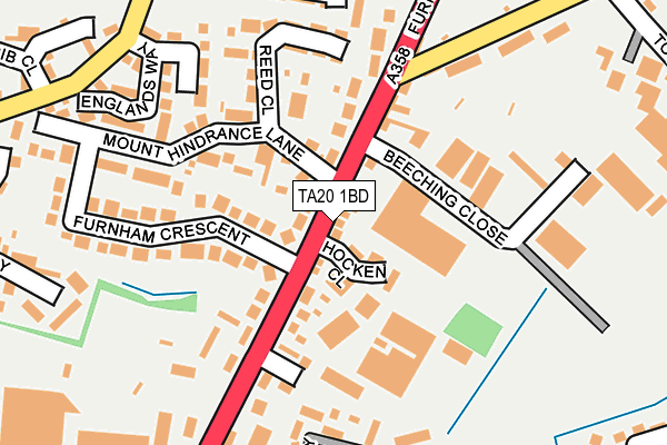 TA20 1BD map - OS OpenMap – Local (Ordnance Survey)