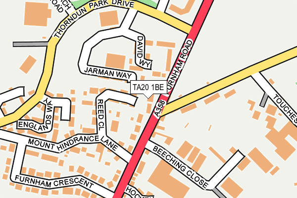 TA20 1BE map - OS OpenMap – Local (Ordnance Survey)