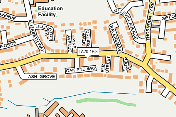 TA20 1BG map - OS OpenMap – Local (Ordnance Survey)