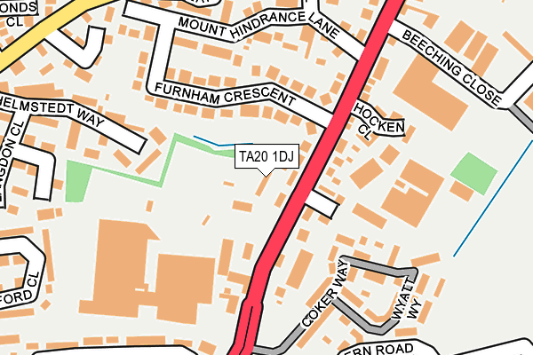 TA20 1DJ map - OS OpenMap – Local (Ordnance Survey)