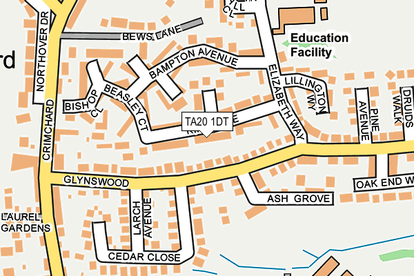 TA20 1DT map - OS OpenMap – Local (Ordnance Survey)