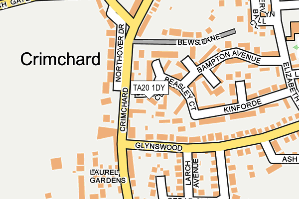 TA20 1DY map - OS OpenMap – Local (Ordnance Survey)