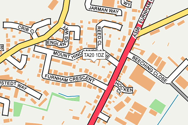 TA20 1DZ map - OS OpenMap – Local (Ordnance Survey)