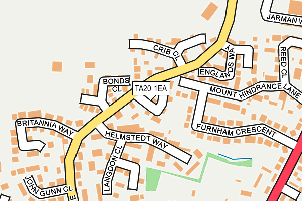 TA20 1EA map - OS OpenMap – Local (Ordnance Survey)