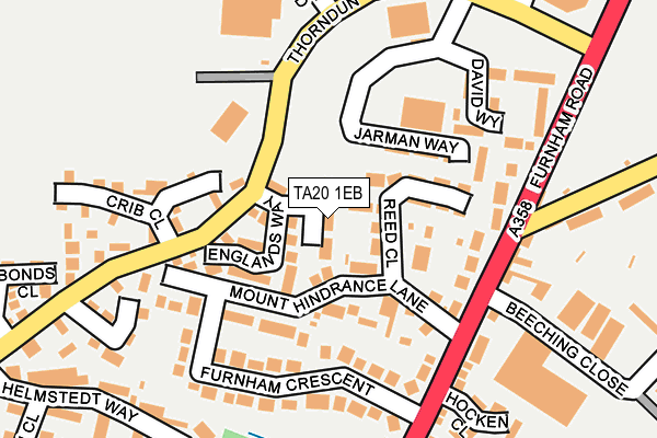 TA20 1EB map - OS OpenMap – Local (Ordnance Survey)