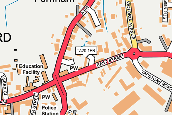 TA20 1ER map - OS OpenMap – Local (Ordnance Survey)