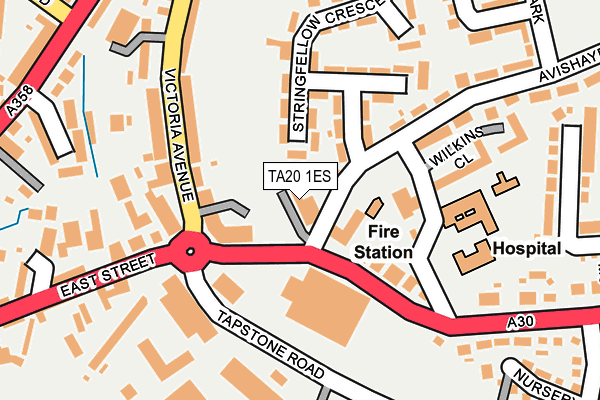 TA20 1ES map - OS OpenMap – Local (Ordnance Survey)