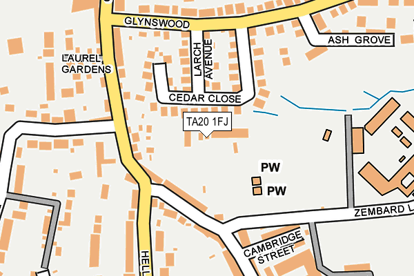 TA20 1FJ map - OS OpenMap – Local (Ordnance Survey)