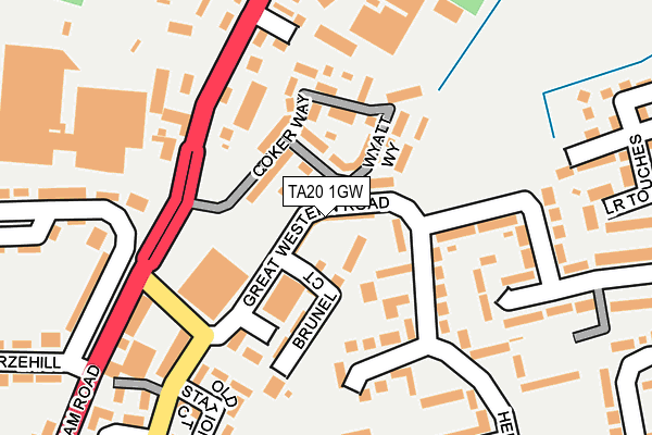 TA20 1GW map - OS OpenMap – Local (Ordnance Survey)