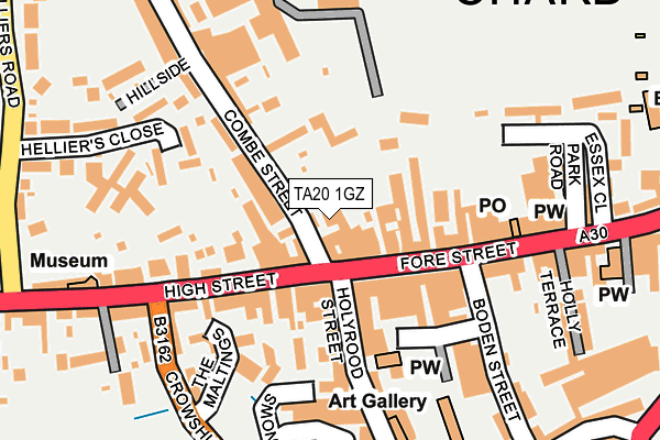 TA20 1GZ map - OS OpenMap – Local (Ordnance Survey)