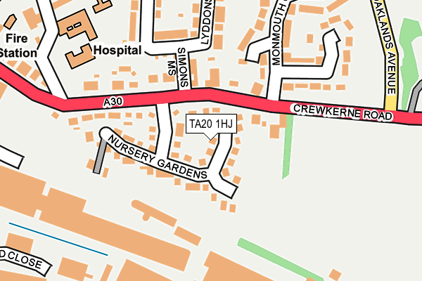 TA20 1HJ map - OS OpenMap – Local (Ordnance Survey)