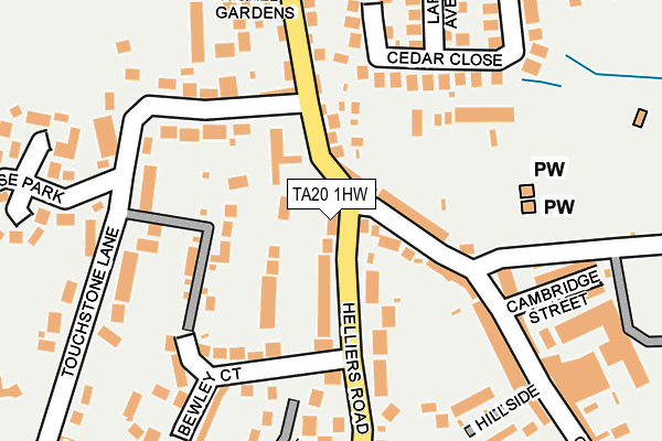 TA20 1HW map - OS OpenMap – Local (Ordnance Survey)