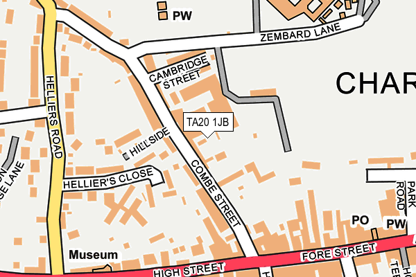 TA20 1JB map - OS OpenMap – Local (Ordnance Survey)