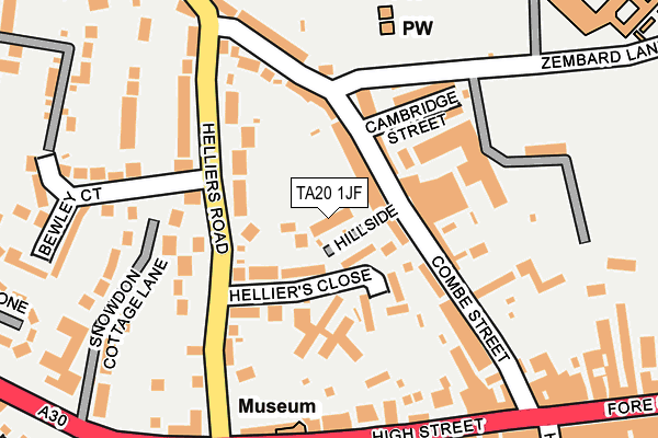 TA20 1JF map - OS OpenMap – Local (Ordnance Survey)