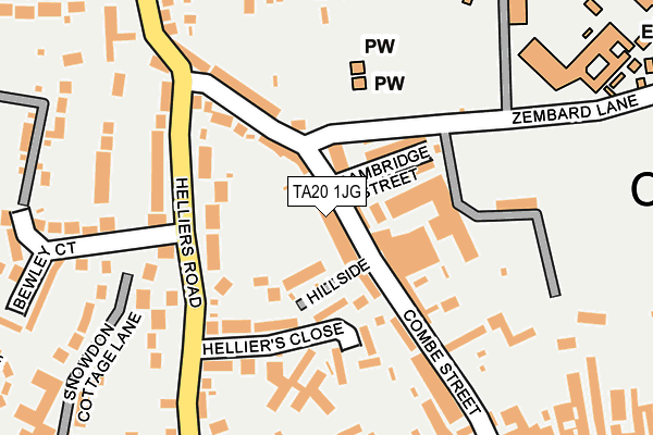 TA20 1JG map - OS OpenMap – Local (Ordnance Survey)