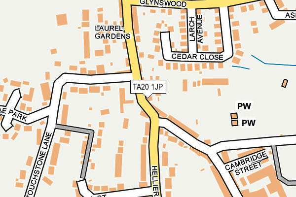 TA20 1JP map - OS OpenMap – Local (Ordnance Survey)