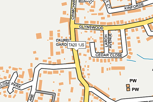 TA20 1JS map - OS OpenMap – Local (Ordnance Survey)