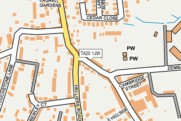 TA20 1JW map - OS OpenMap – Local (Ordnance Survey)