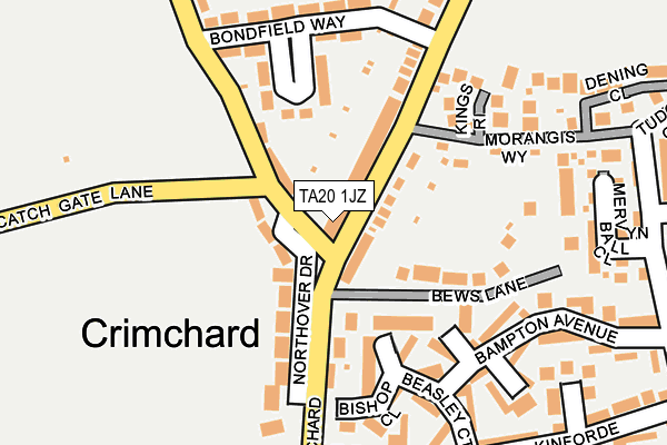 TA20 1JZ map - OS OpenMap – Local (Ordnance Survey)