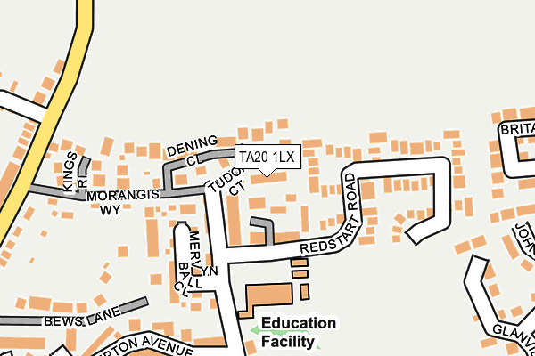 TA20 1LX map - OS OpenMap – Local (Ordnance Survey)