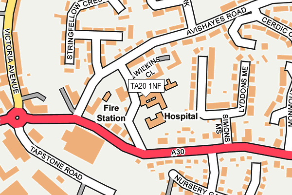 TA20 1NF map - OS OpenMap – Local (Ordnance Survey)