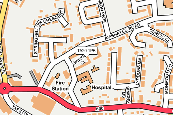 TA20 1PB map - OS OpenMap – Local (Ordnance Survey)