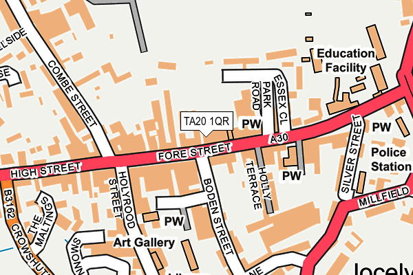 TA20 1QR map - OS OpenMap – Local (Ordnance Survey)