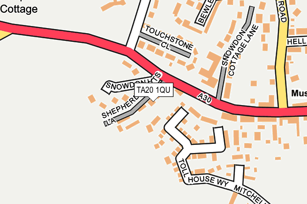 TA20 1QU map - OS OpenMap – Local (Ordnance Survey)