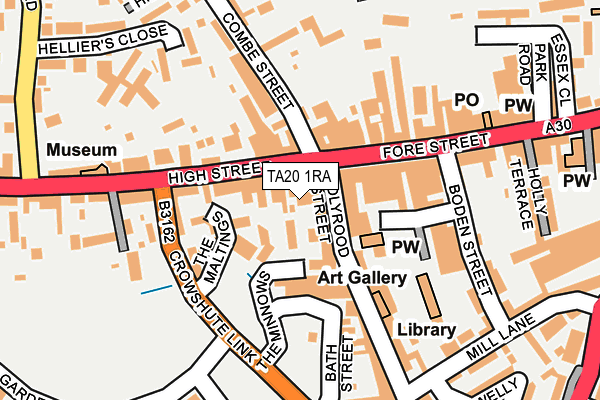TA20 1RA map - OS OpenMap – Local (Ordnance Survey)