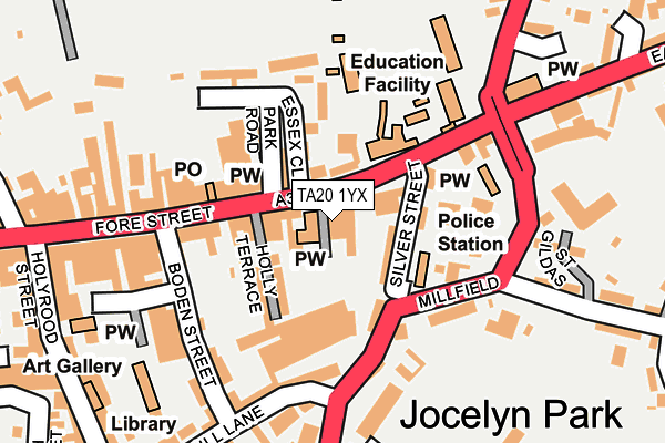 TA20 1YX map - OS OpenMap – Local (Ordnance Survey)