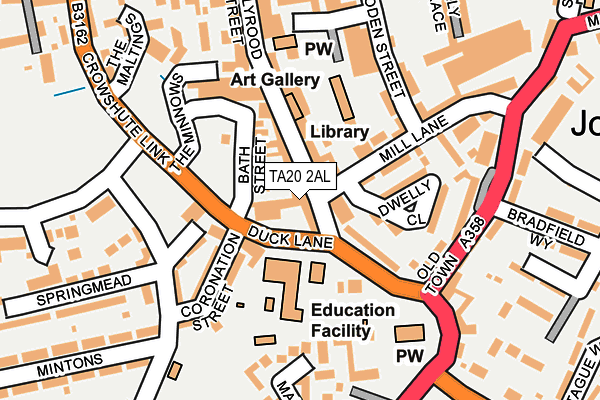 TA20 2AL map - OS OpenMap – Local (Ordnance Survey)