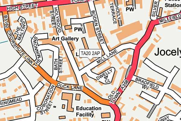 TA20 2AP map - OS OpenMap – Local (Ordnance Survey)