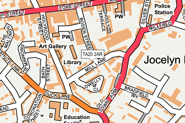 TA20 2AR map - OS OpenMap – Local (Ordnance Survey)