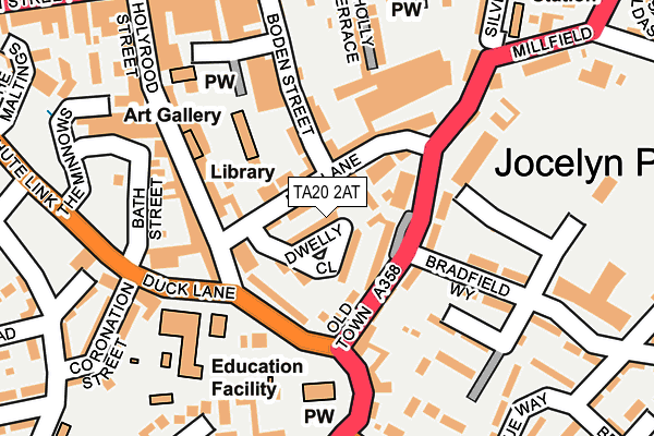 TA20 2AT map - OS OpenMap – Local (Ordnance Survey)