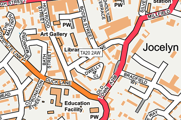 TA20 2AW map - OS OpenMap – Local (Ordnance Survey)