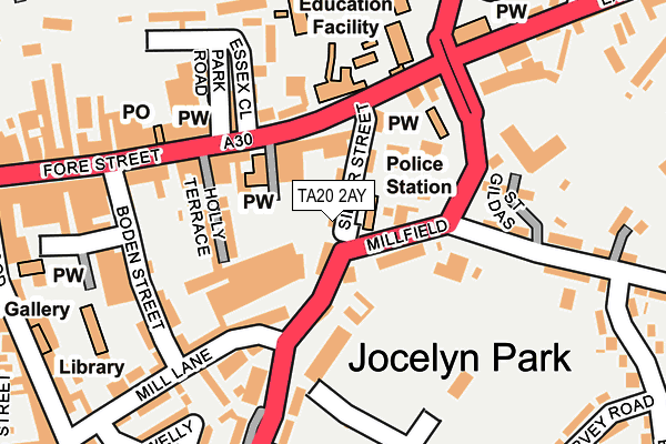 TA20 2AY map - OS OpenMap – Local (Ordnance Survey)