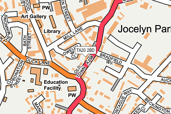 TA20 2BD map - OS OpenMap – Local (Ordnance Survey)