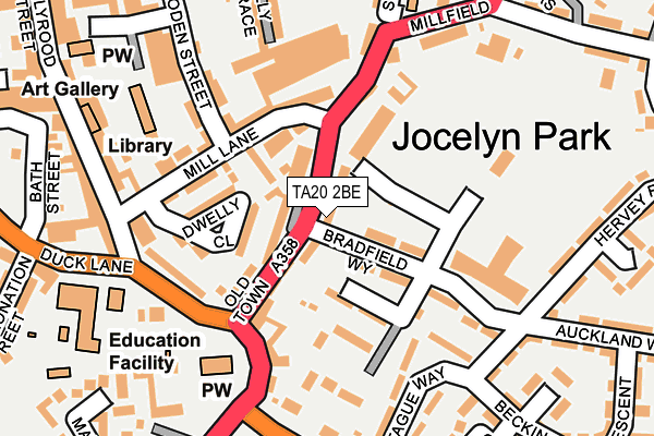 TA20 2BE map - OS OpenMap – Local (Ordnance Survey)