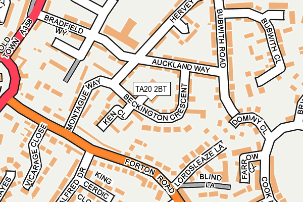 TA20 2BT map - OS OpenMap – Local (Ordnance Survey)