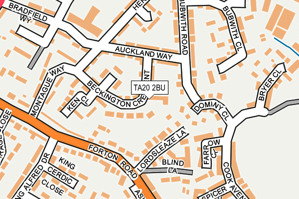 TA20 2BU map - OS OpenMap – Local (Ordnance Survey)