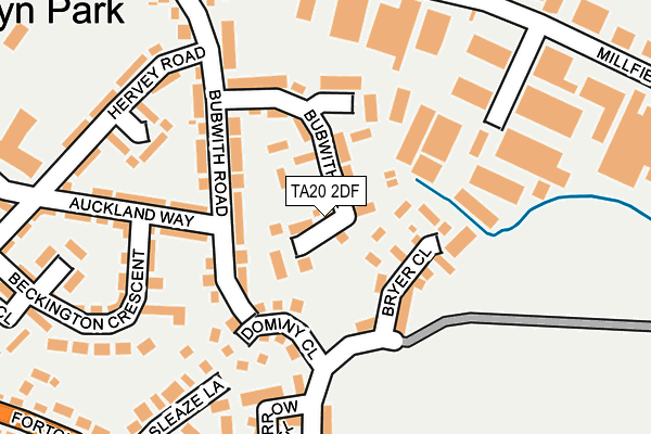 TA20 2DF map - OS OpenMap – Local (Ordnance Survey)