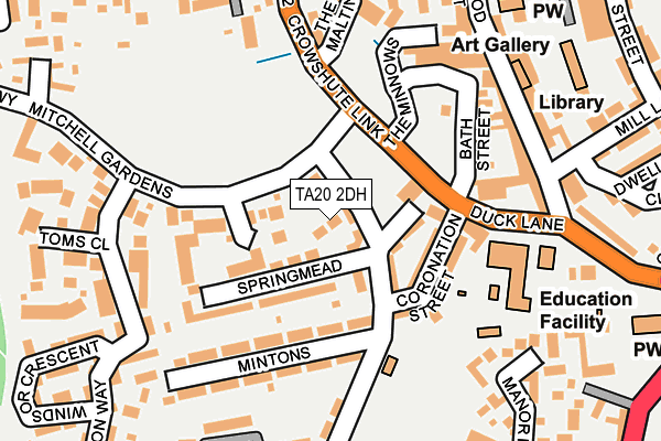 TA20 2DH map - OS OpenMap – Local (Ordnance Survey)