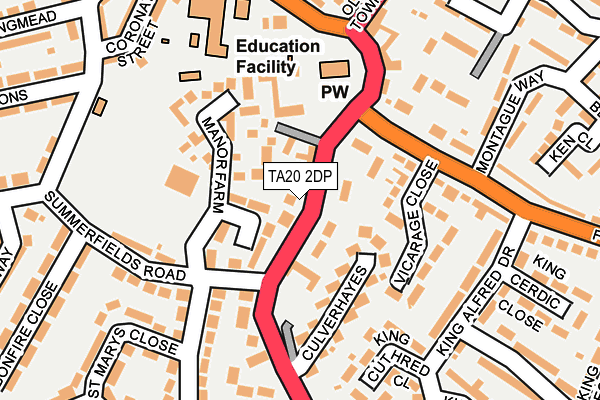 TA20 2DP map - OS OpenMap – Local (Ordnance Survey)
