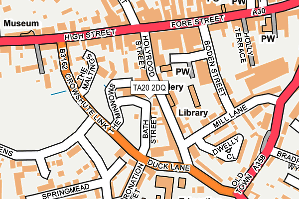 TA20 2DQ map - OS OpenMap – Local (Ordnance Survey)