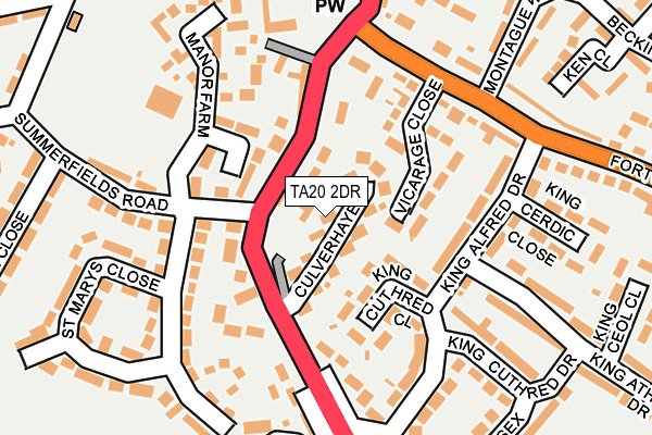 TA20 2DR map - OS OpenMap – Local (Ordnance Survey)