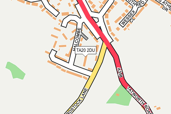 TA20 2DU map - OS OpenMap – Local (Ordnance Survey)