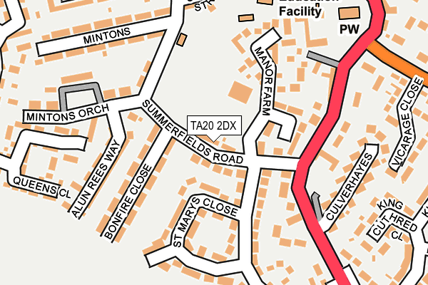TA20 2DX map - OS OpenMap – Local (Ordnance Survey)
