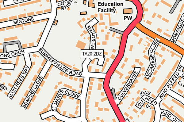 TA20 2DZ map - OS OpenMap – Local (Ordnance Survey)