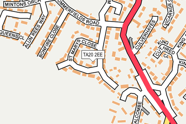 TA20 2EE map - OS OpenMap – Local (Ordnance Survey)